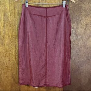 ZARA Red Midi Pencil Skirt Sz M